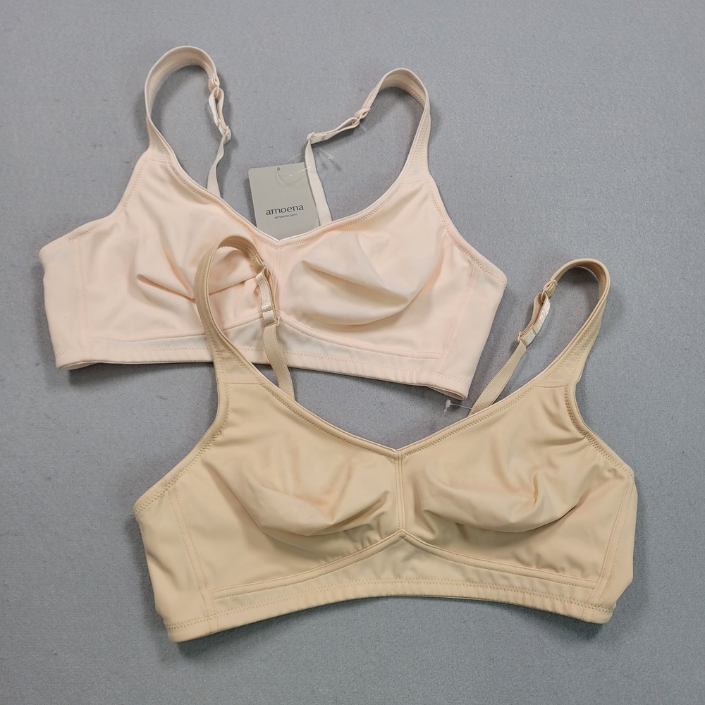 Amoena Marlena SB Pocketed Mastectomy Bra Set of 2 Blush Nude 38C 2167N NWT
